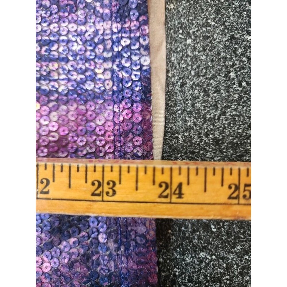 Chico's Sz 0 Shimmering Sequin Blouse Tank Purple Multi Holiday New Year Modern - Picture 6 of 7